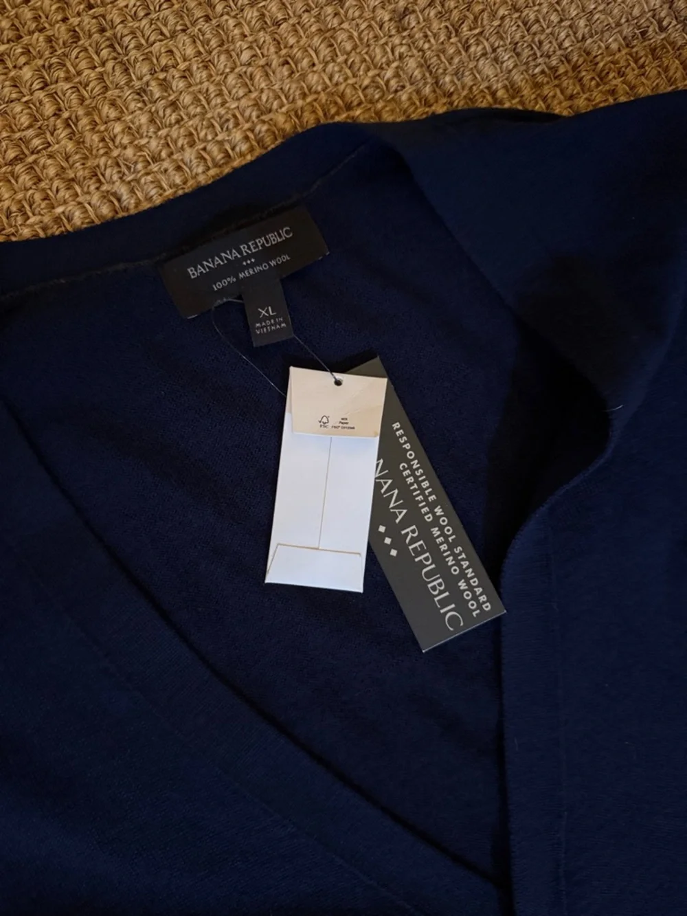 NWT Banana Republic Men's Deep Navy Button-Front Cardigan